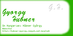 gyorgy hubner business card